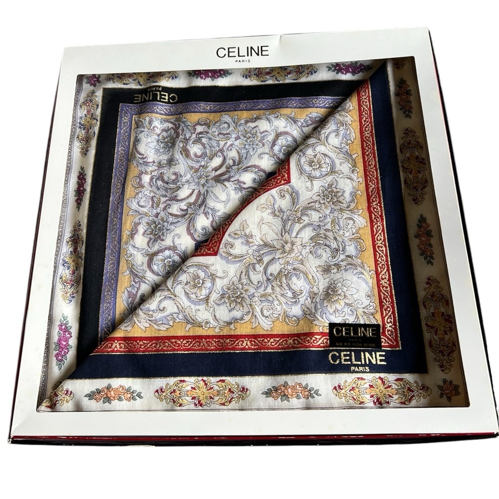 New in Box! Vintage Celine Paris Handkerchief Bandana Scarves​​